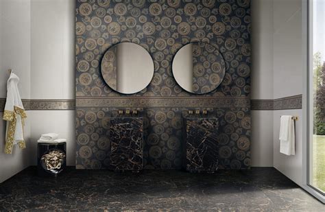 versace medusa mosaic tile|Versace ceramics bathroom.